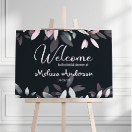 Rosa marinblå elegant mjuk akvarell duschplansch poster