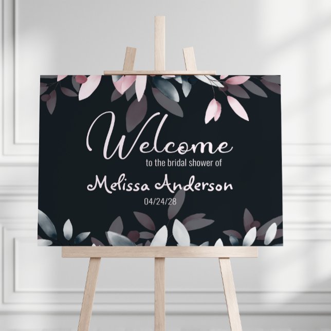 Rosa marinblå elegant mjuk akvarell duschplansch poster (Skapare uppladdad)