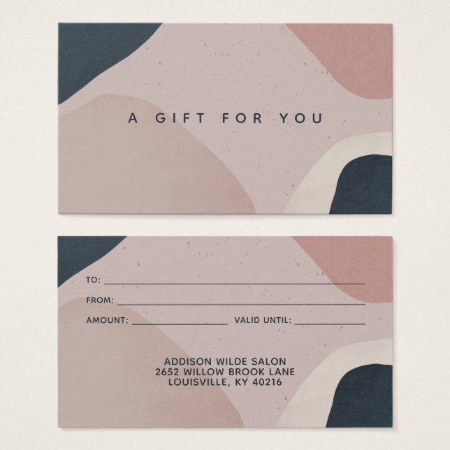 Rosa marinblå moderna abstrakta former presentkort visitkort (Framsida & baksida)