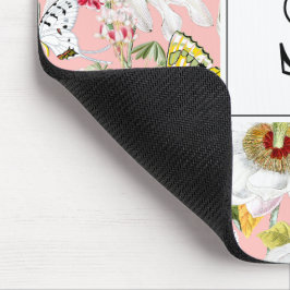 Rosa Mariposa Vintage Monogrammed Mouse Pad Musmatta