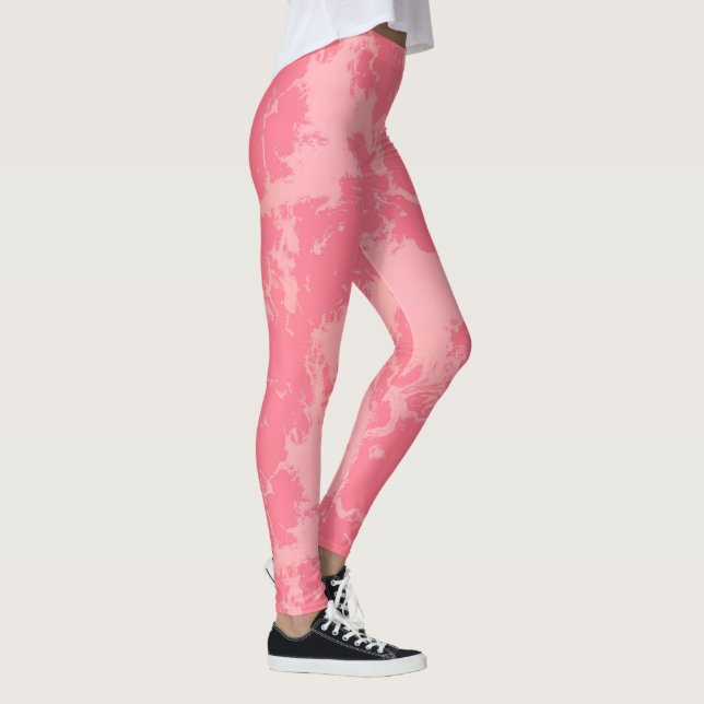 Rosa MarLED Cloud abstrakt Leggings (Höger)