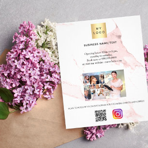 Rosa-marmor för instagram-logotyp för fotoköer flygblad