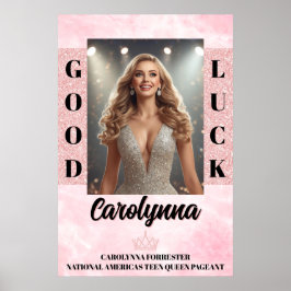 Rosa Marmor Glamour-tävling Avskedsdörrsposter Poster