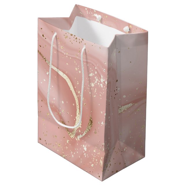 Rosa marmor med guldglitter Abstrakt mönster (Framsidan Vinklad)