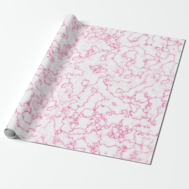 Rosa marmor mönster presentpapper (Utrullad)