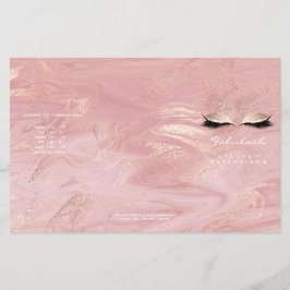 Rosa Marmor Smink Ögonfransar DL 3 Broschyr Flygblad