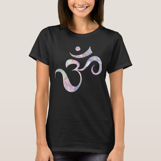 Rosa marmorerad Om  T Shirt (Framsida)
