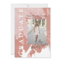 Rosa marmorerat examensbevis kort för foton 