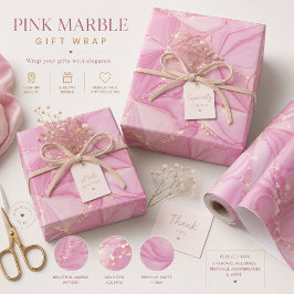 Rosa marmorguld geod abstrakt mönster presentpapper