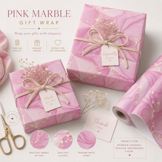 Rosa marmorguld geod abstrakt mönster presentpapper (Skapare uppladdad)