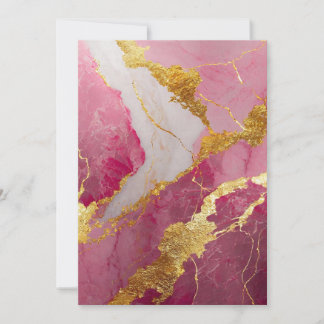 Rosa marmorstruktur med guld inbjudningar