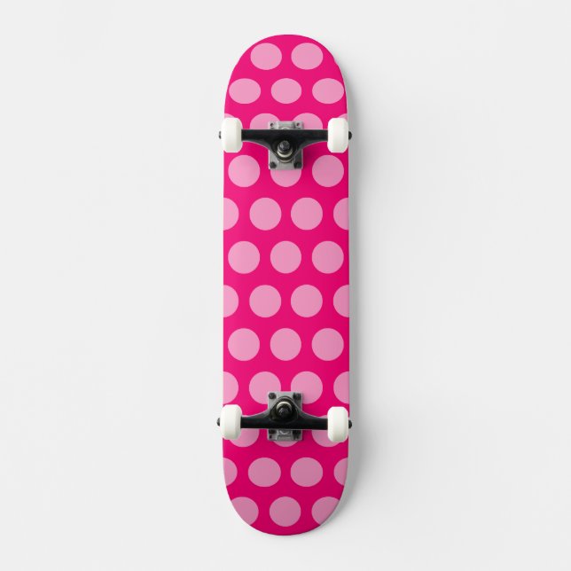 Rosa marockanska punkter old school skateboard bräda 21,6 cm (Framsida)