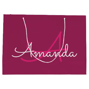 Rosa Marsala Monogram Namn Möhippa