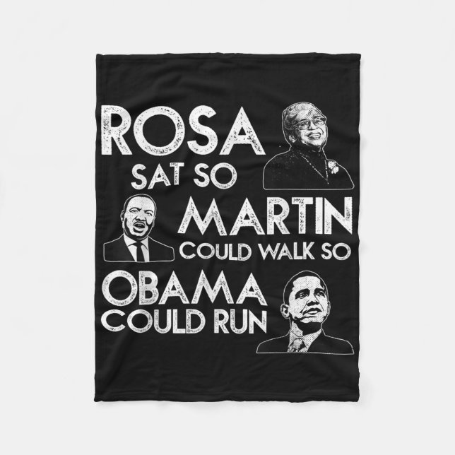 Rosa Martin Obama African Black History M Fleecefilt (Framsidan)