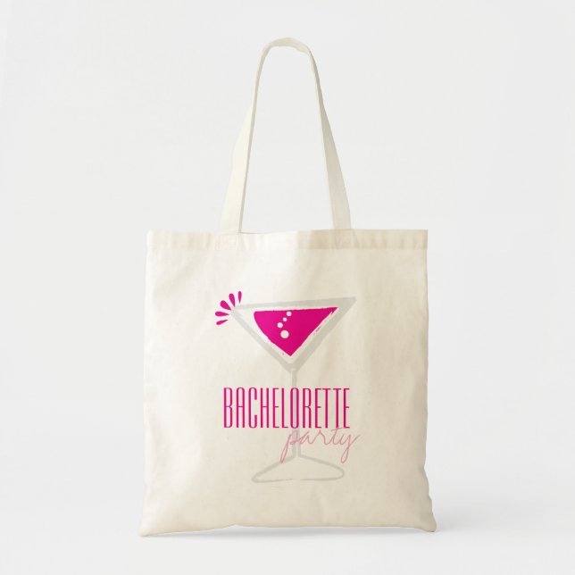 Rosa Martini Glass Bachelorette Party Canvas Bag Tygkasse (Framsidan)