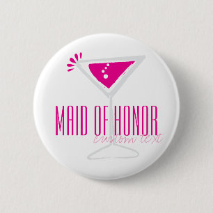 Rosa Martini Glass Maid of honor Button Knapp