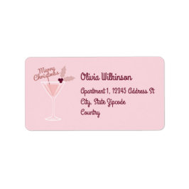 Rosa Martini jul Adressetikett