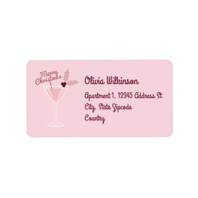 Rosa Martini jul Adressetikett (Framsidan)