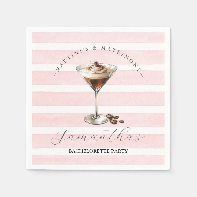 Rosa Martini och Matrimony Cocktail Pappersservett (Framsidan)