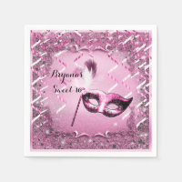 Rosa maskeradmask Elegant bal fest