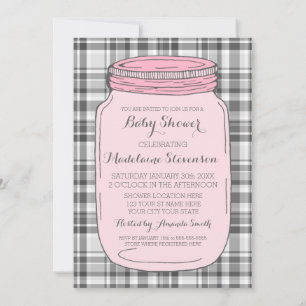 Rosa Mason Burk Anpassningsbar Baby Shower-inbjudn Inbjudningar