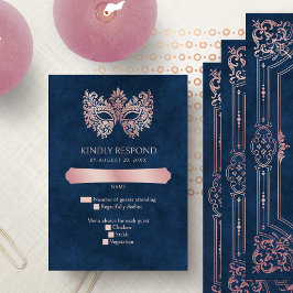 Rosa Masqueramaskens Elegant Quinceanera OSA Kort