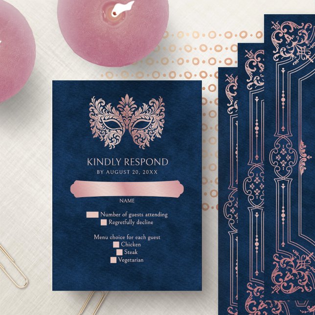 Rosa Masqueramaskens Elegant Quinceanera OSA Kort (Skapare uppladdad)