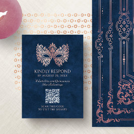 Rosa Masqueramaskens Elegant Quinceanera Tilläggskort