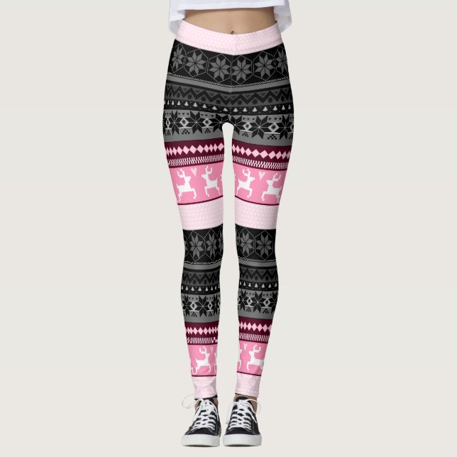 Rosa mässaIslemönster Leggings (Framsida)
