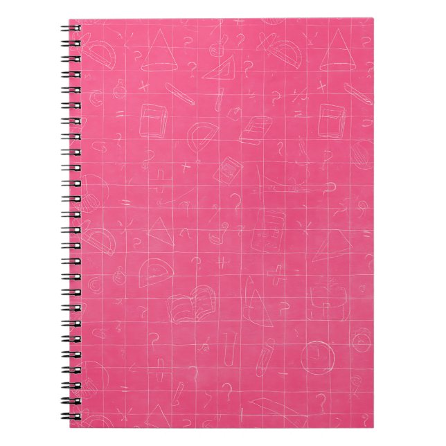 Rosa Math Doodle Anteckningsbok (Framsidan)