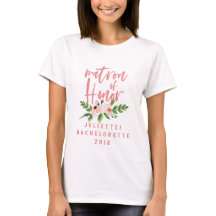 Rosa matron med hedersbetygsfärg t-shirt för blomm