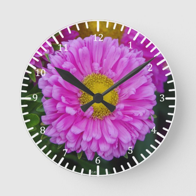 Rosa Matsumoto-blomklocka Rund Klocka (Framsida)