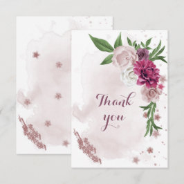 rosa mauve blommor grönska tack kort