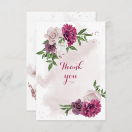 rosa mauve-blommor tack kort