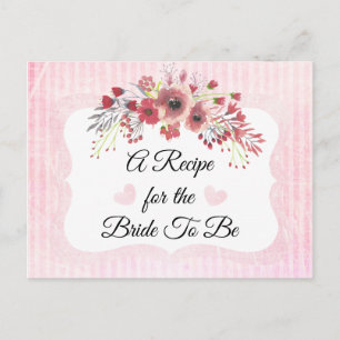 Rosa Mauve Coral Rosa Recept Card Vykort