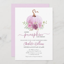  Rosa Mauve Dusty Little Pumpkin Baby Shower Inbjudningar