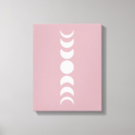 Rosa/Mauve Minimalist Måne Phase Wall Art Canvas