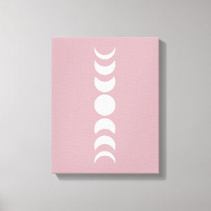Rosa/Mauve Minimalist Måne Phase Wall Art Canvas
