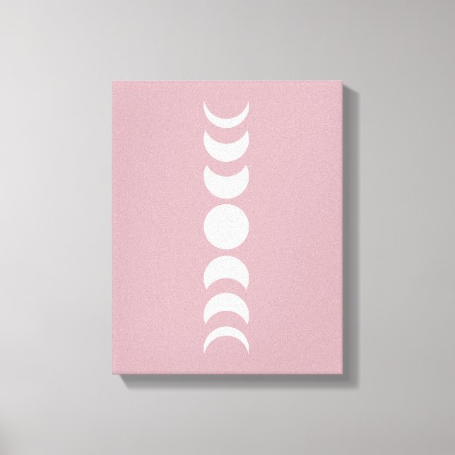 Rosa/Mauve Minimalist Måne Phase Wall Art Canvas (Framsida)