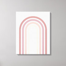 Rosa & Mauve Minimalist Rainbow Wall Art Canvas