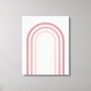 Rosa & Mauve Minimalist Rainbow Wall Art Canvas