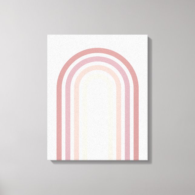 Rosa & Mauve Minimalist Rainbow Wall Art Canvas (Framsida)