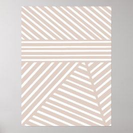 Rosa / mauve minimalist randig väggkonsttryck poster