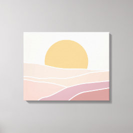 Rosa & Mauve Minimalist Sunset Wall Art Canvas