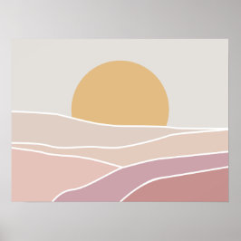 Rosa & Mauve Minimalist Sunset Wall Art-utskrift Poster