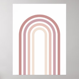 Rosa & Mauve Minimalistisk Regnbåge Väggkonstaffis Poster