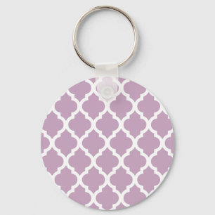 Rosa Mauve Mist Moroccan Tile Trellis Nyckelring