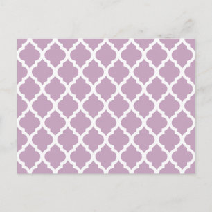 Rosa Mauve Mist Moroccan Tile Trellis Vykort