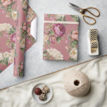 Rosa Mauve Peony Blommigt WAN Möhippa Presentpapper<br><div class="desc">Mycket söt rosa och vit kronisk andedräkt på god bakgrund. Perfekt för alla dina möhippor.</div>