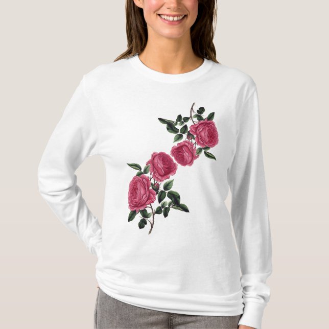 Rosa Mauve rolångärmadT-tröja Tee Shirt (Framsida)